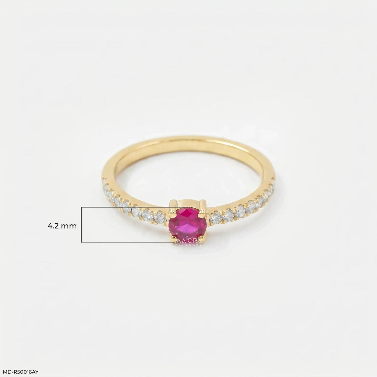 Precious Round Ruby Diamond Ring