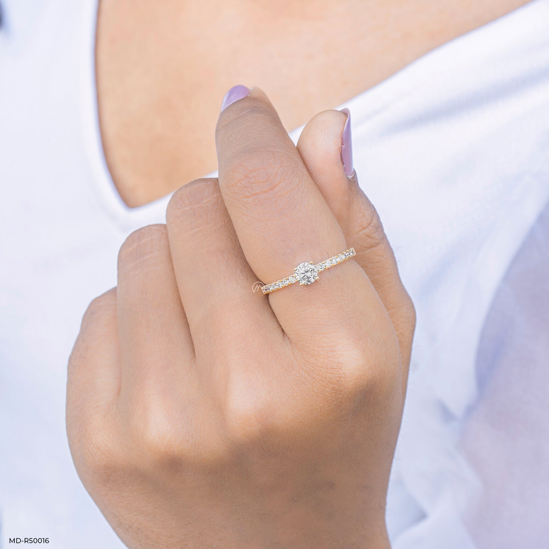 Aura of Elegance Lab Diamond Ring 925 Sterling Silver