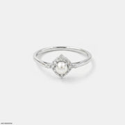 Moonlight Halo Pearl Diamond Ring