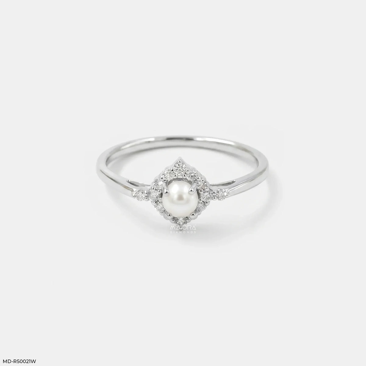 Moonlight Halo Pearl Diamond Ring
