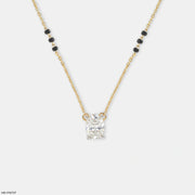 Majestic Solitaire Oval Diamond Mangalsutra 14K Rose Gold