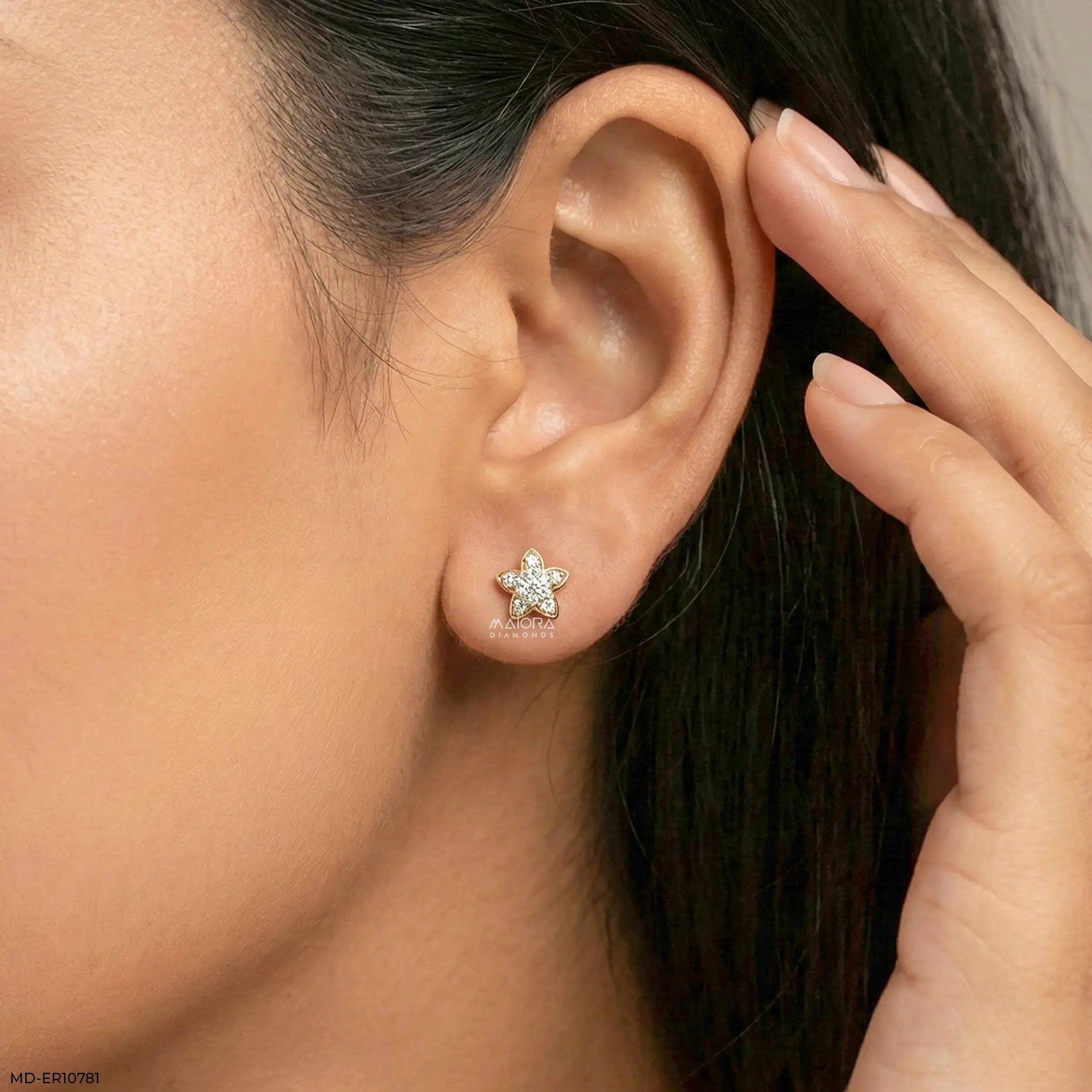 Mini Starlets Diamond Earringst 9K Yellow Gold
