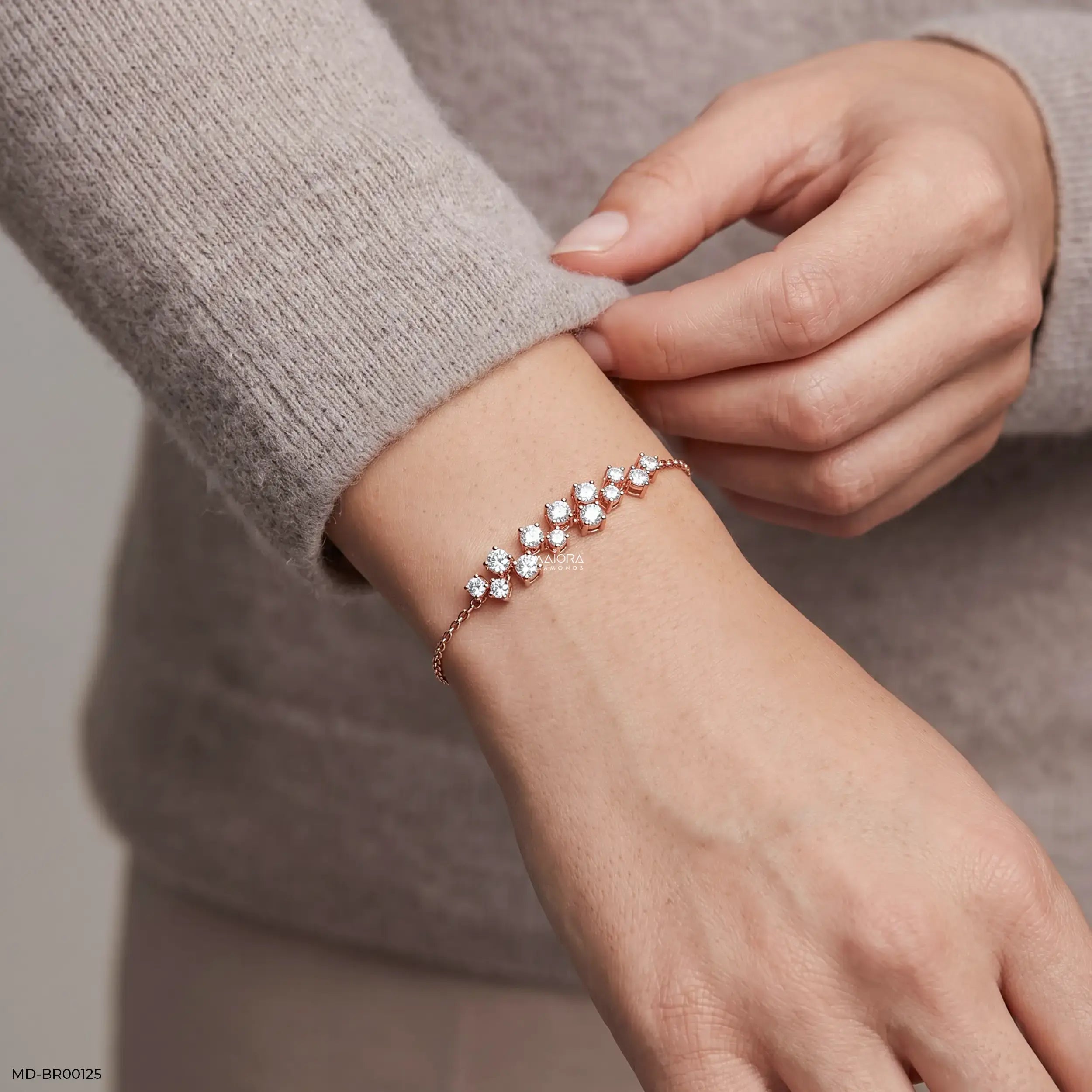 Glimmer Link Cluster Diamond Bracelet