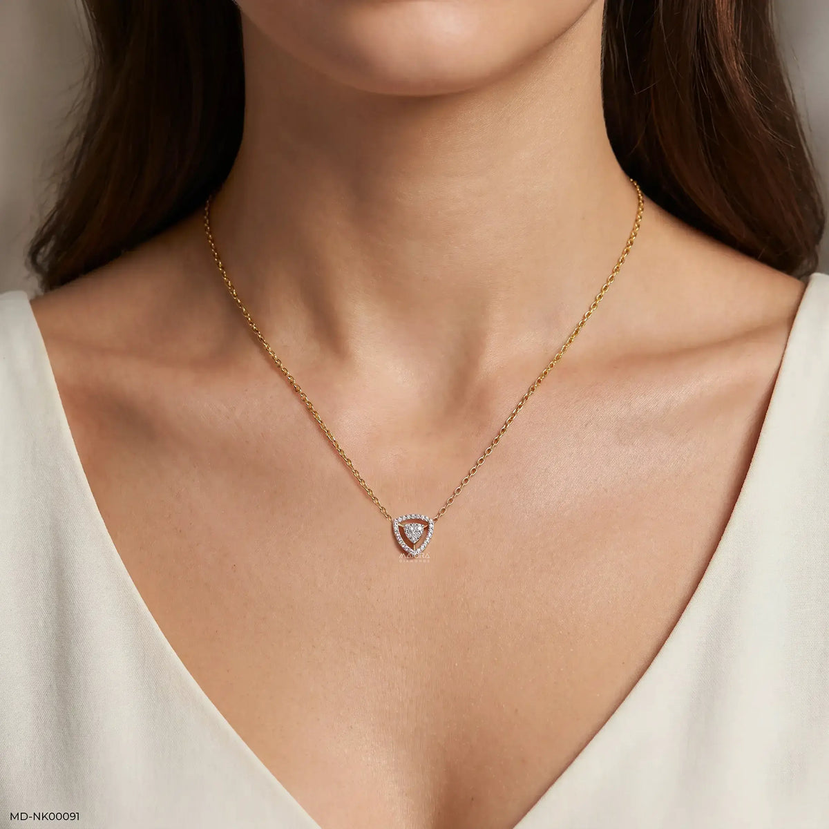 0.15 Carat Trinity lab Diamond Pendant Without Chain