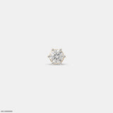 Monos Round Solitaire Diamond Mens Stud Earring Platinum 950