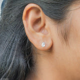 1.70 Carat Oval Halo Lab Diamond Stud Earrings 14K Yellow Gold