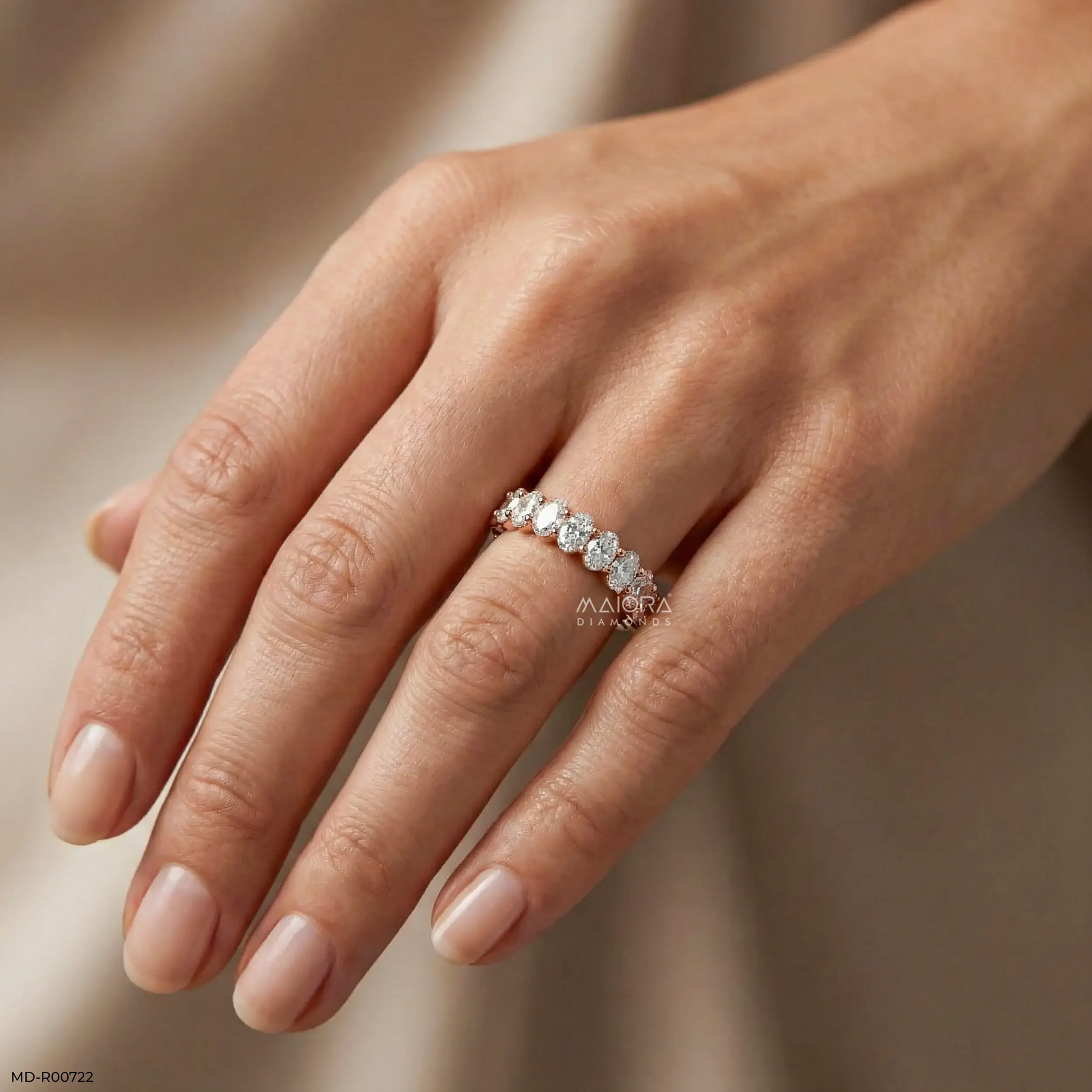 Ovata Aura Diamond Band Ring Platinum 950