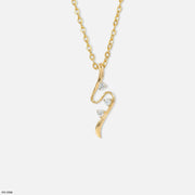 Luminous Twisted Lab Diamond Pendant Without Chain 14K Yellow Gold
