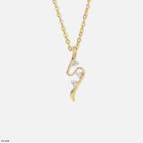Luminous Twisted Lab Diamond Pendant Without Chain 14K Yellow Gold
