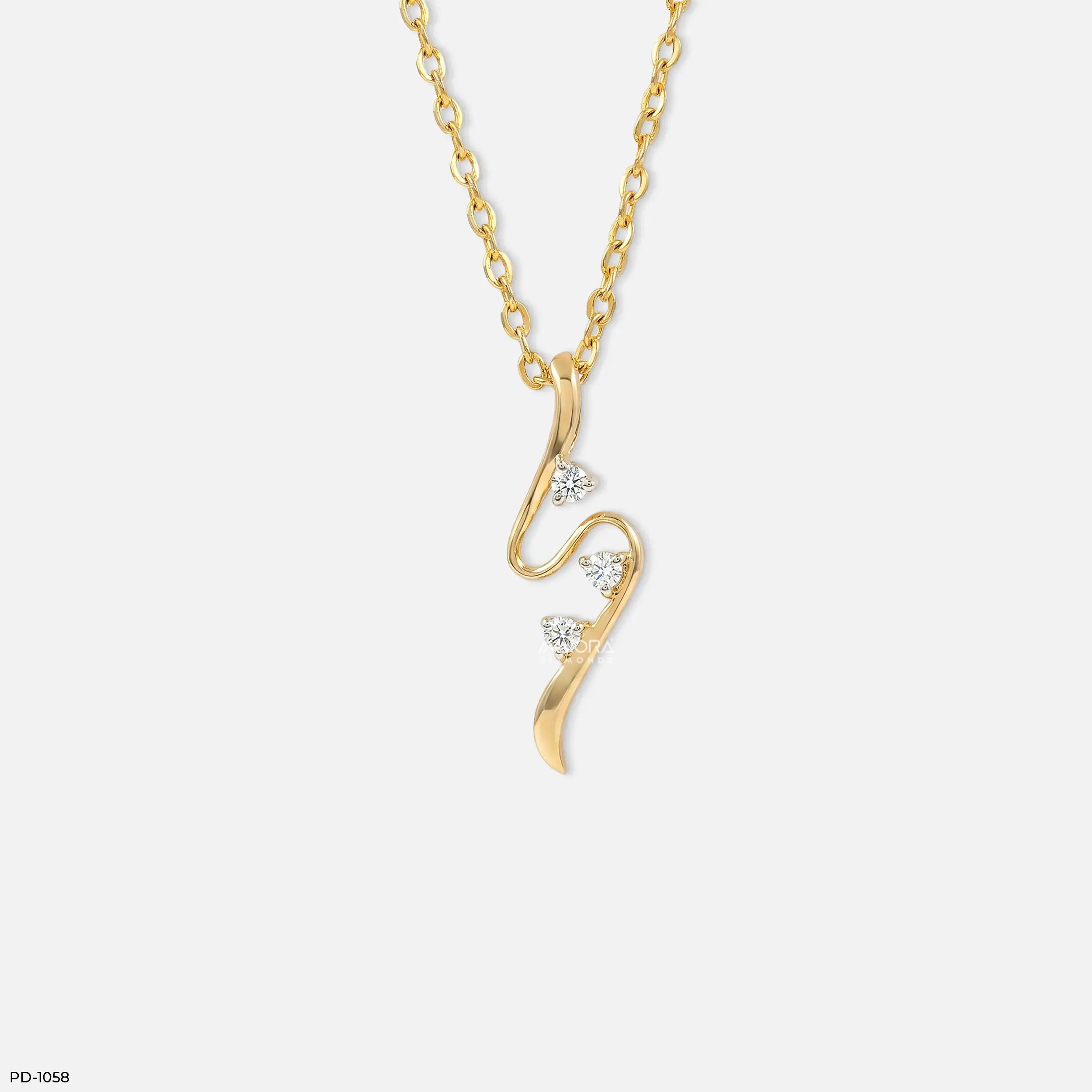 Luminous Twisted Lab Diamond Pendant Without Chain