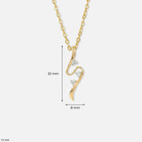 Luminous Twisted Lab Diamond Pendant Without Chain 14K Yellow Gold