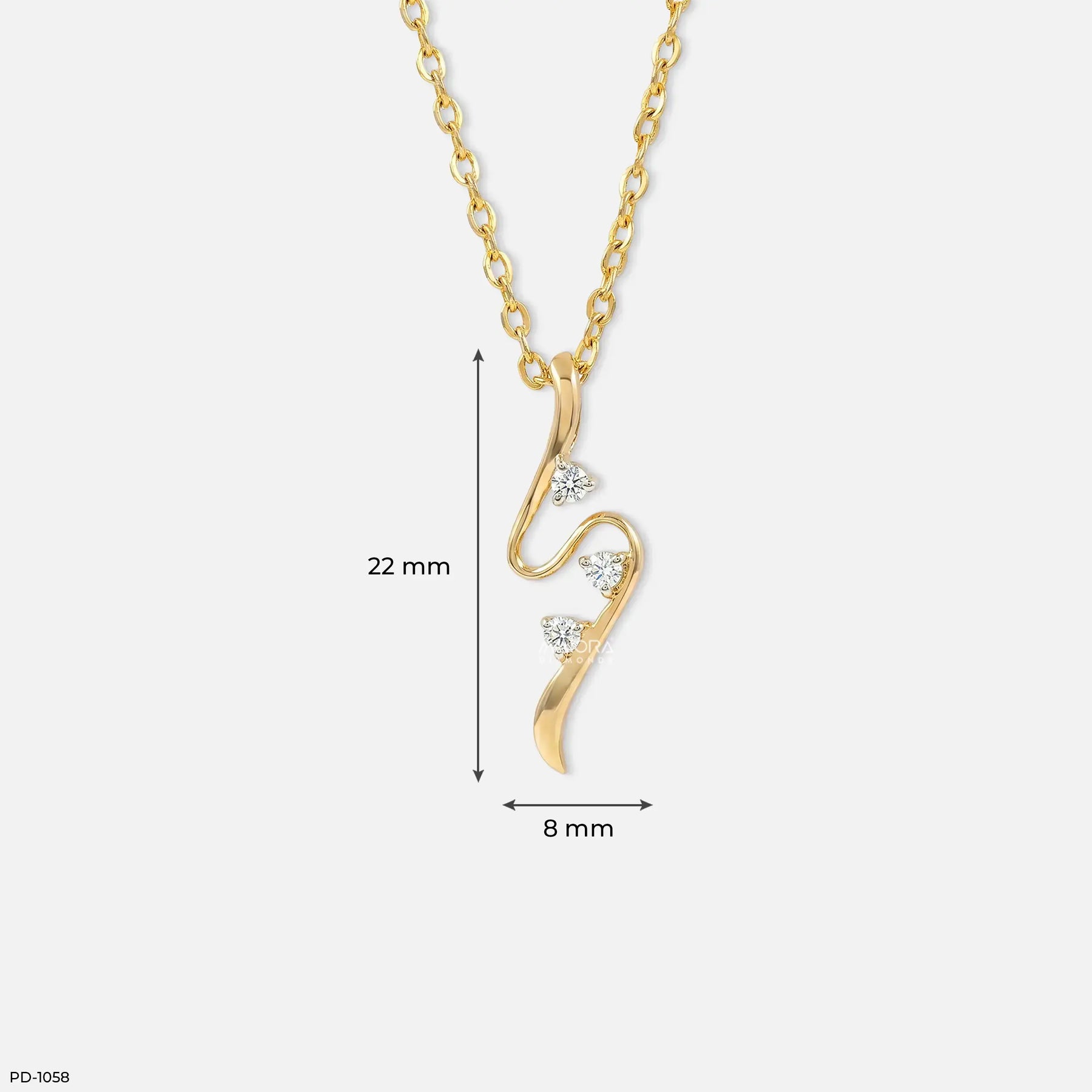 Luminous Twisted Lab Diamond Pendant Without Chain 14K Yellow Gold