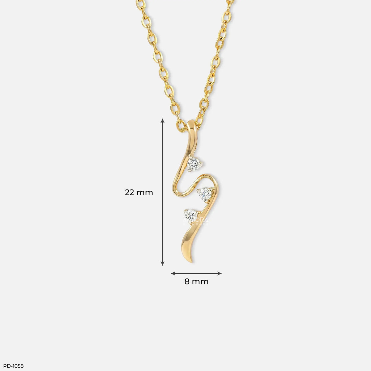 Luminous Twisted Lab Diamond Pendant Without Chain
