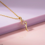 Luminous Twisted Lab Diamond Pendant Without Chain 14K Yellow Gold