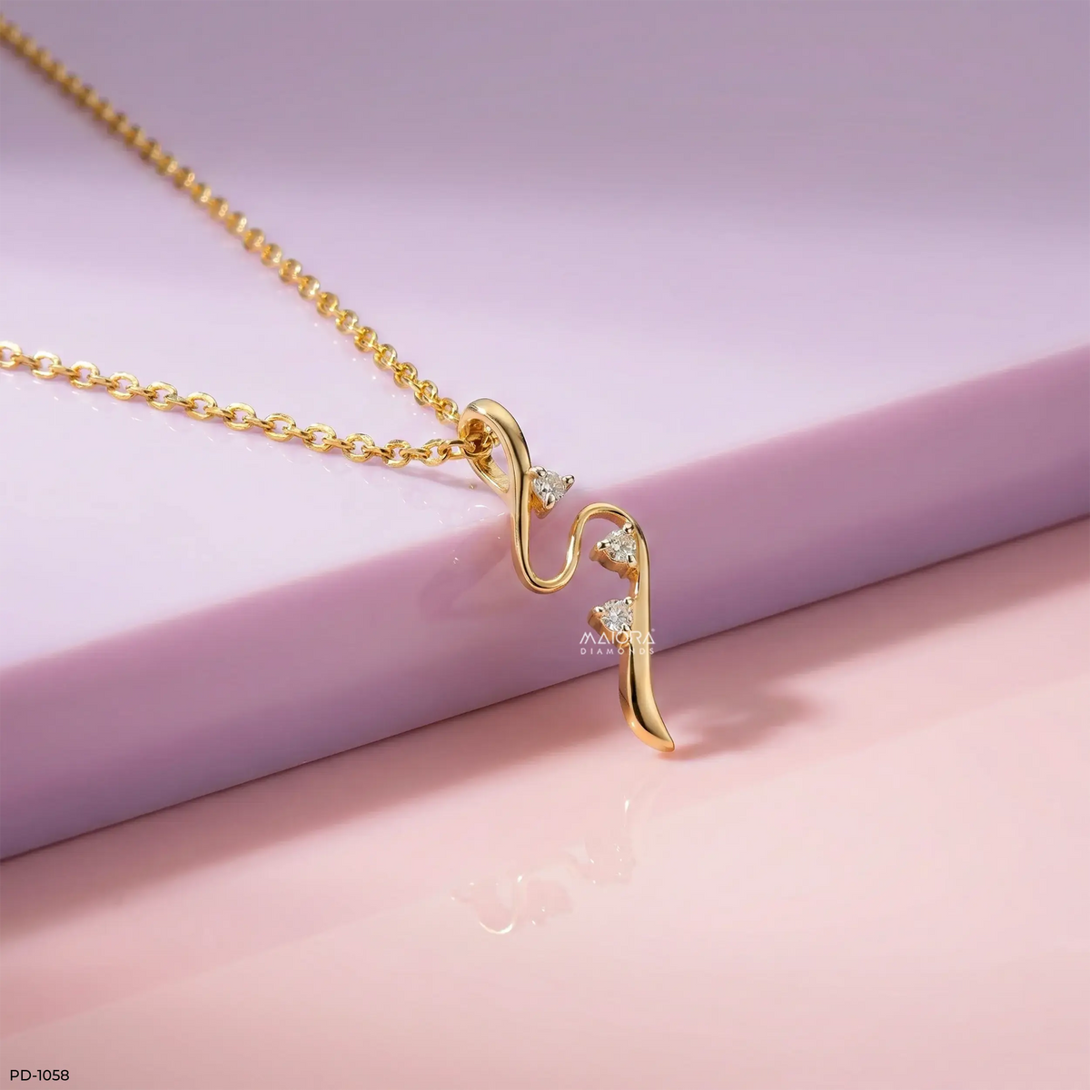 Luminous Twisted Lab Diamond Pendant Without Chain