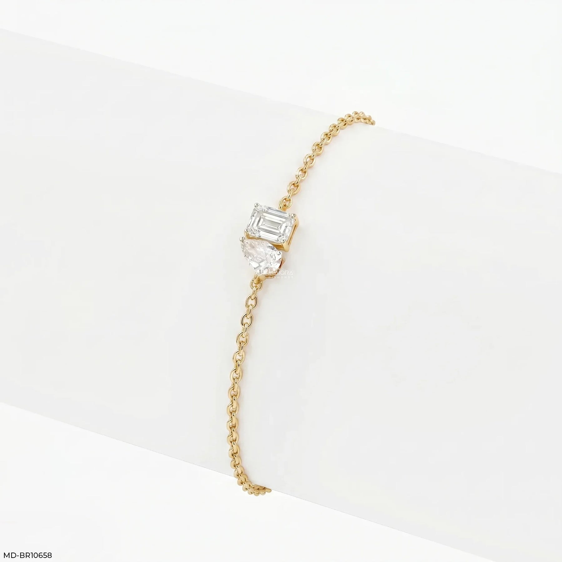 Parallel Duo Toi Et Moi Diamond Bracelet 14K Rose Gold