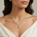 Petal Glam Cluster Diamond Necklace 18K Rose Gold