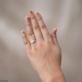 0.95 Carat Princess Three Stone Ring 14K White Gold