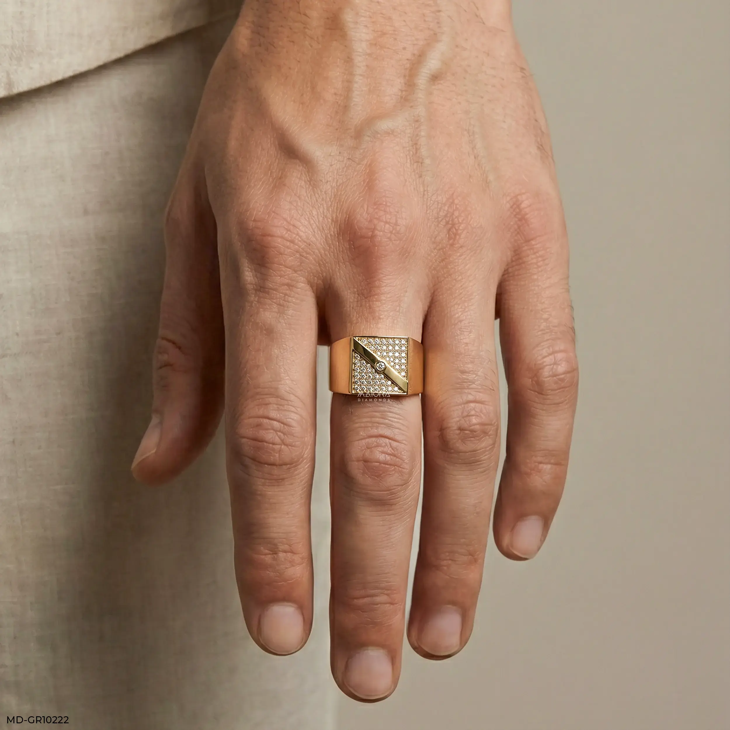 Regal Sqaure Mens Diamond Ring