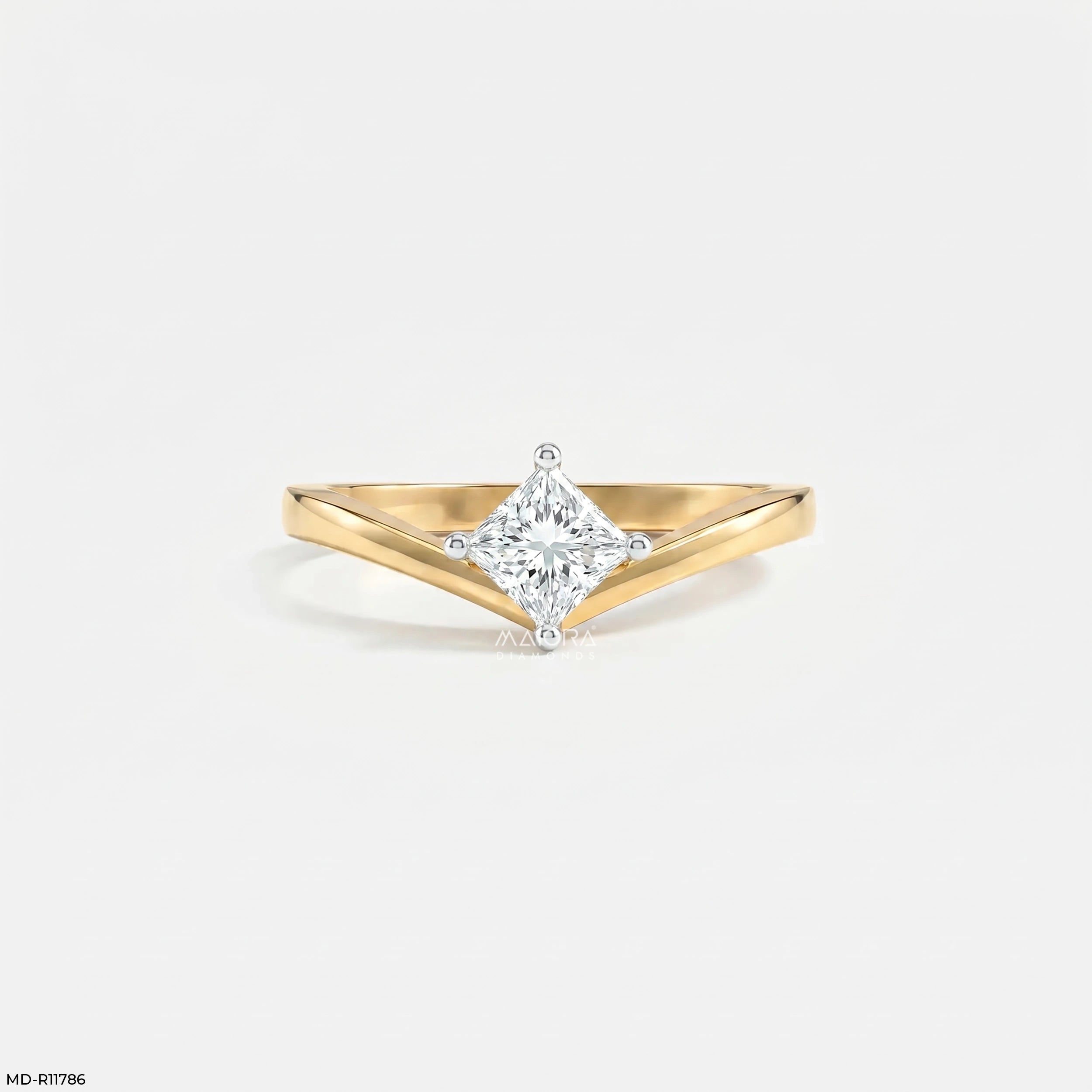 Regent Princess Solitaire Vanki Diamond Ring 9K Yellow Gold