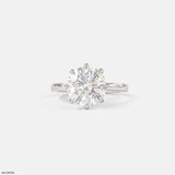 3 Carat Round Solitaire Lab Diamond Ring 14K White Gold