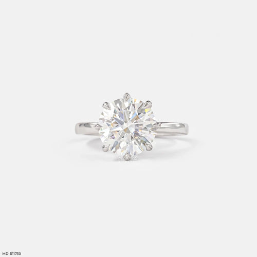 3 Carat Round Solitaire Lab Diamond Ring 14K White Gold