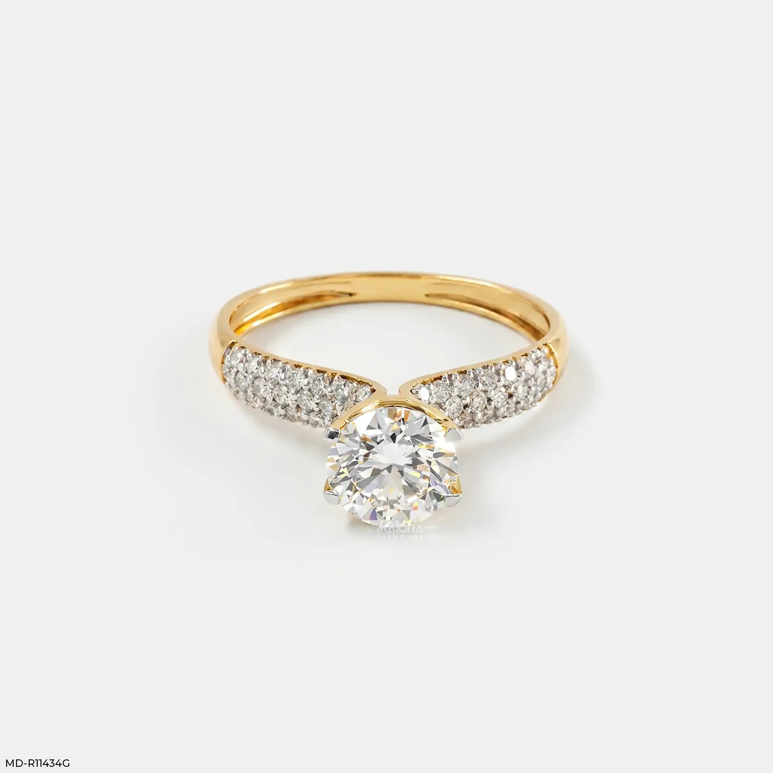 1.40 Carat Solstice Round Lab Diamond Solitaire Ring in 14K Yellow Gold