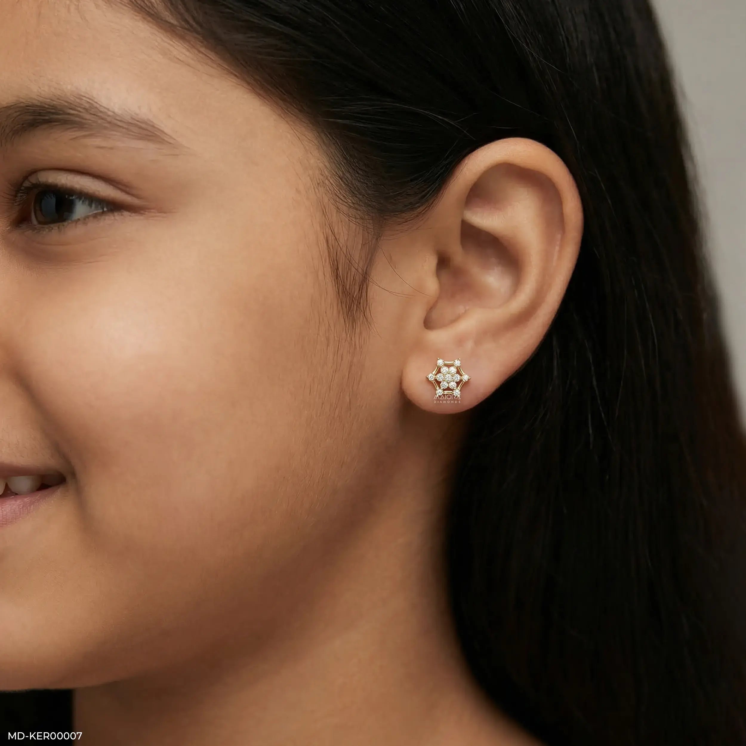 Starry Galaxy Kids Diamond Earrings 9K Yellow Gold
