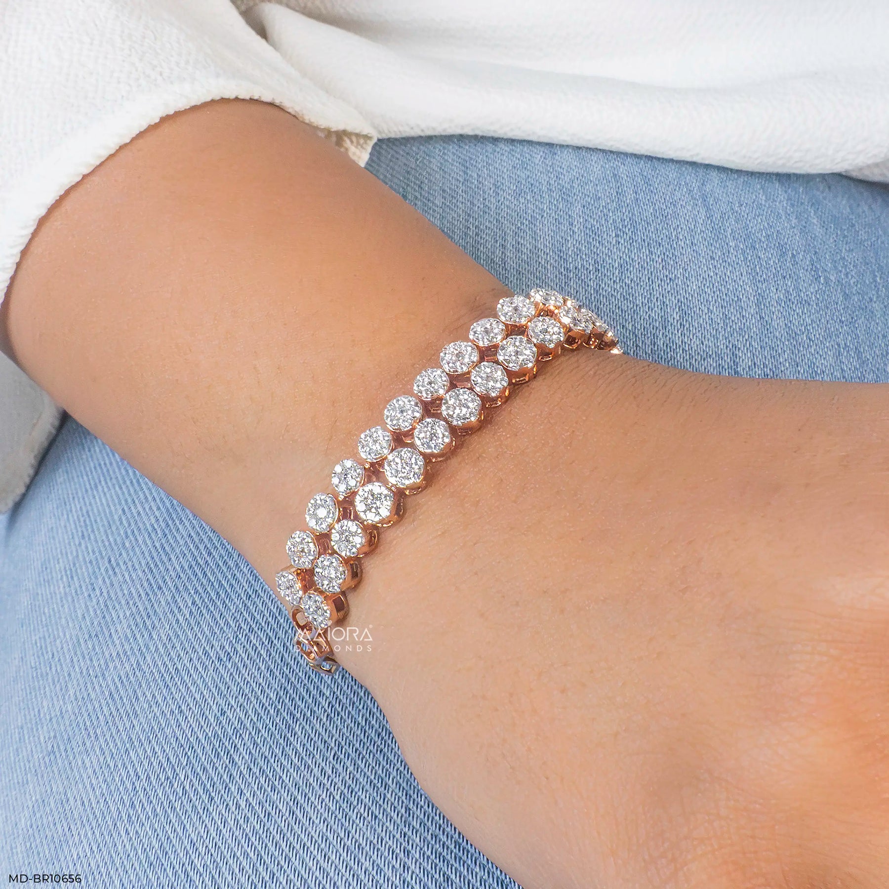 Stealler Cluster Diamond Bracelet 9K Rose Gold