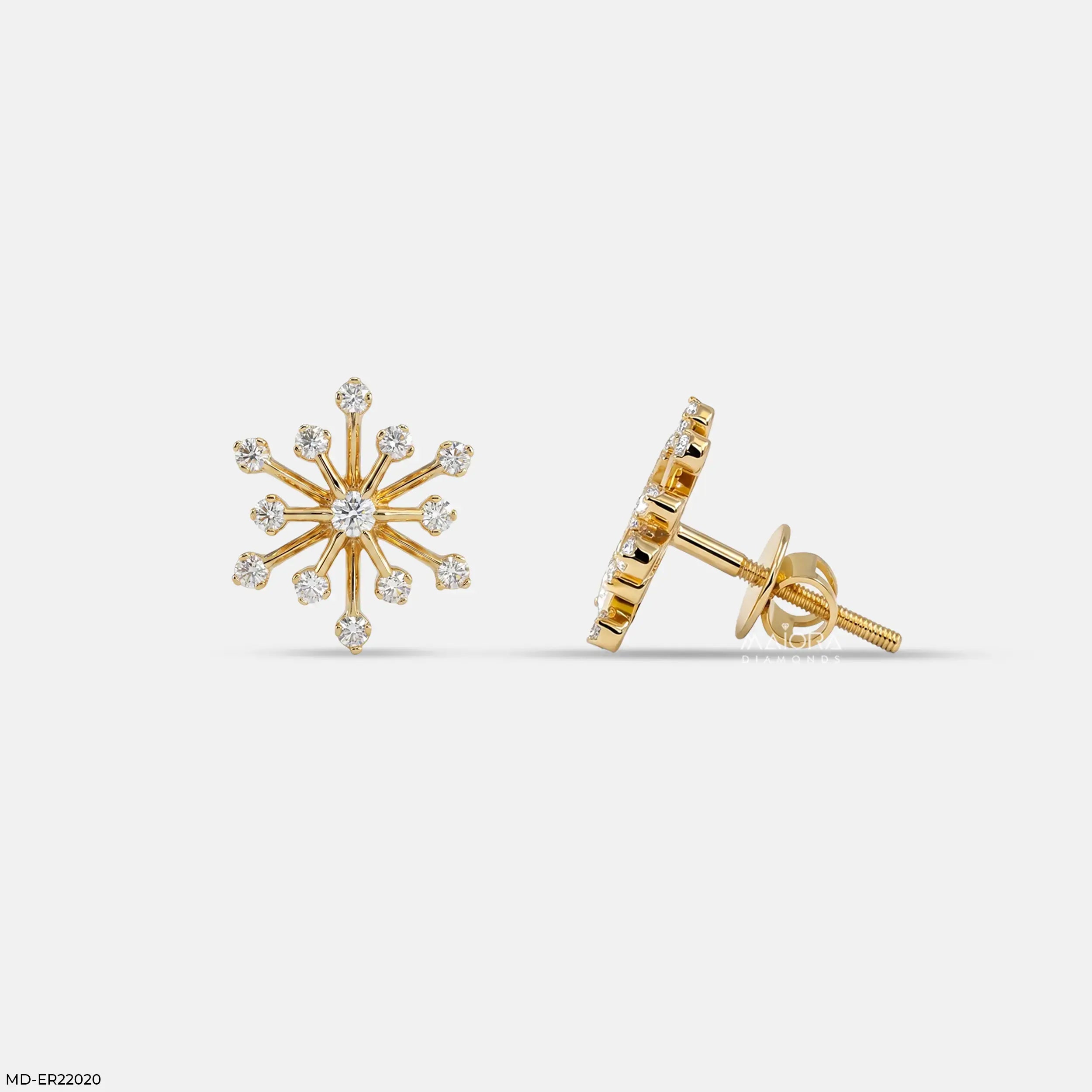 0.43 Carat Stella Polaris Lab Diamond Earrings 9K Yellow Gold