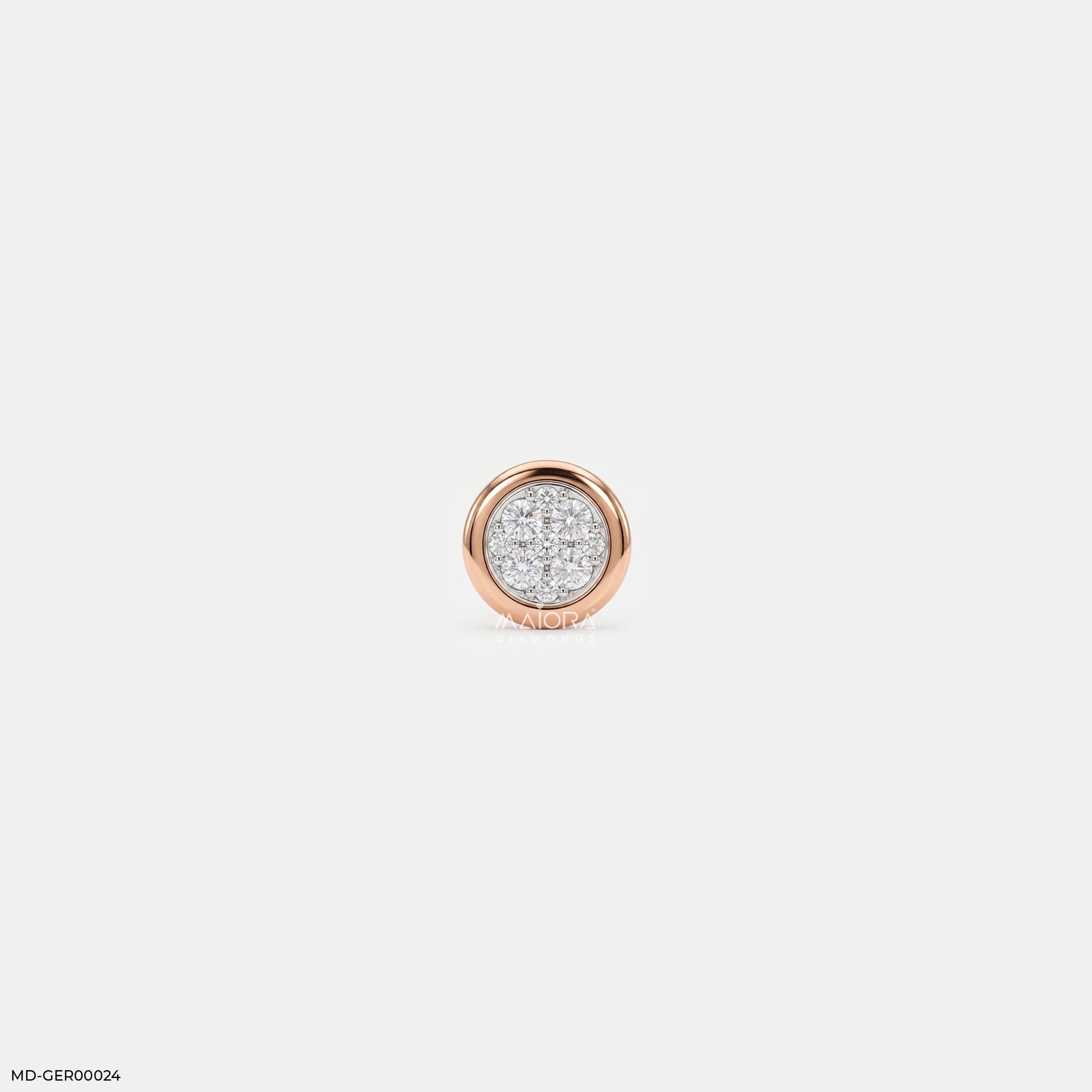 Stellar Diamond Circle Mens Stud Earring 9K White Gold