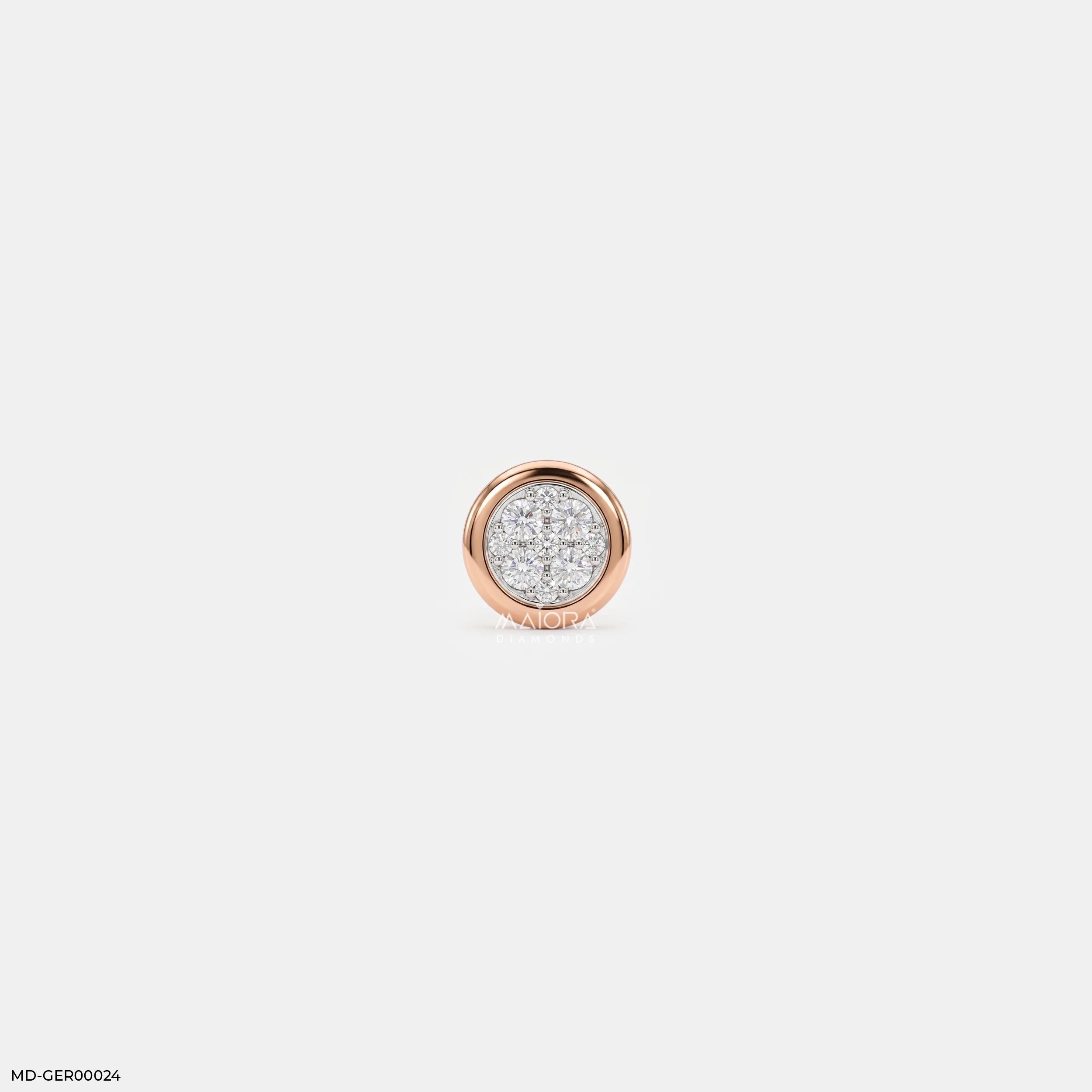 Stellar Diamond Circle Mens Stud Earring