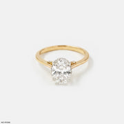 1.90 Carat Stellaris Oval Lab Diamond Solitaire Ring 18K Yellow Gold