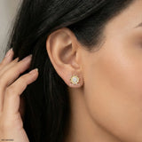 Sunshine Bloom Diamond Earrings 9K White Gold