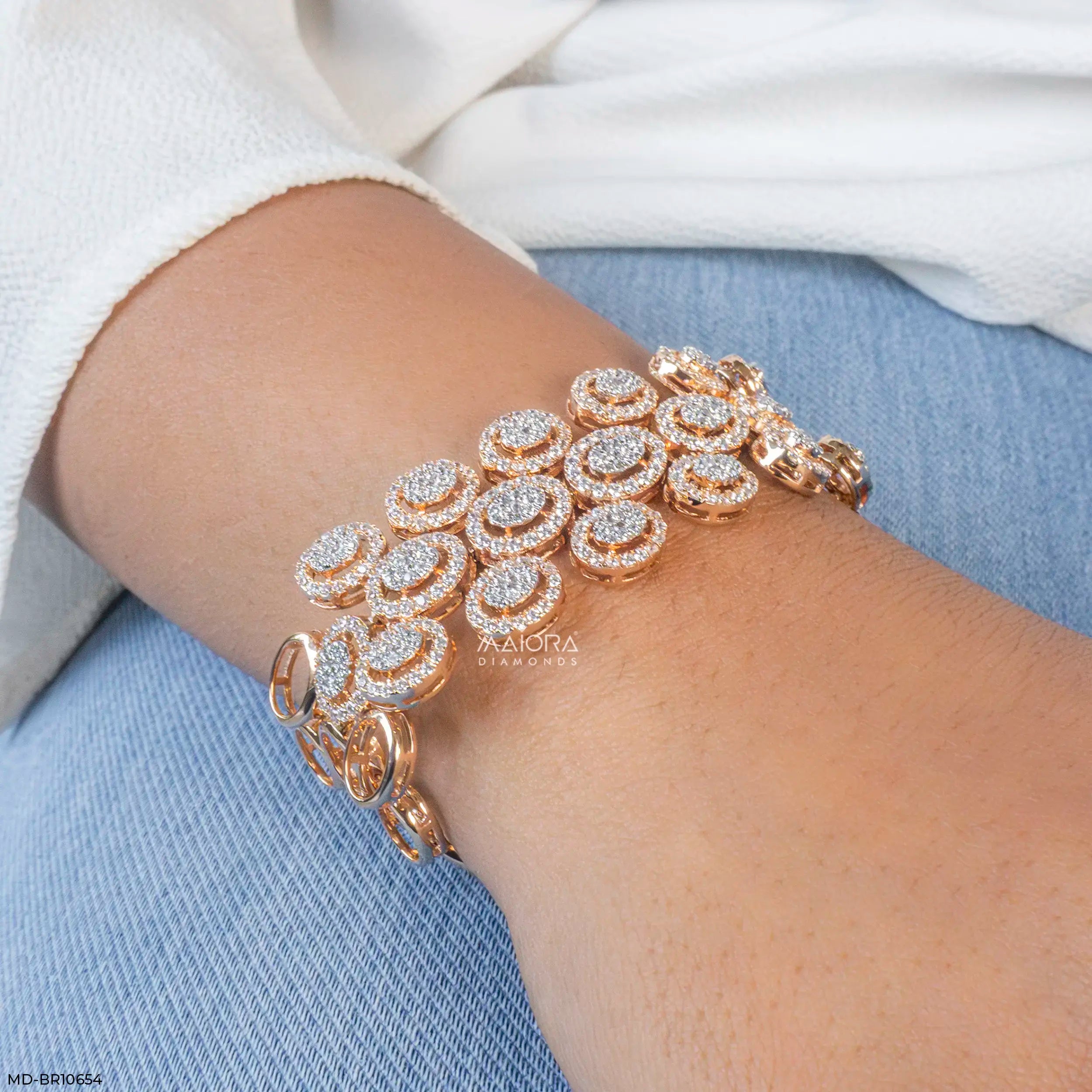 Tierney Oval Halo Diamond Bracelet