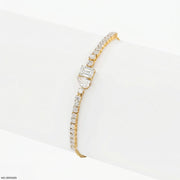 Toi Et Moi Tennis Diamond Bracelet 9K Yellow Gold
