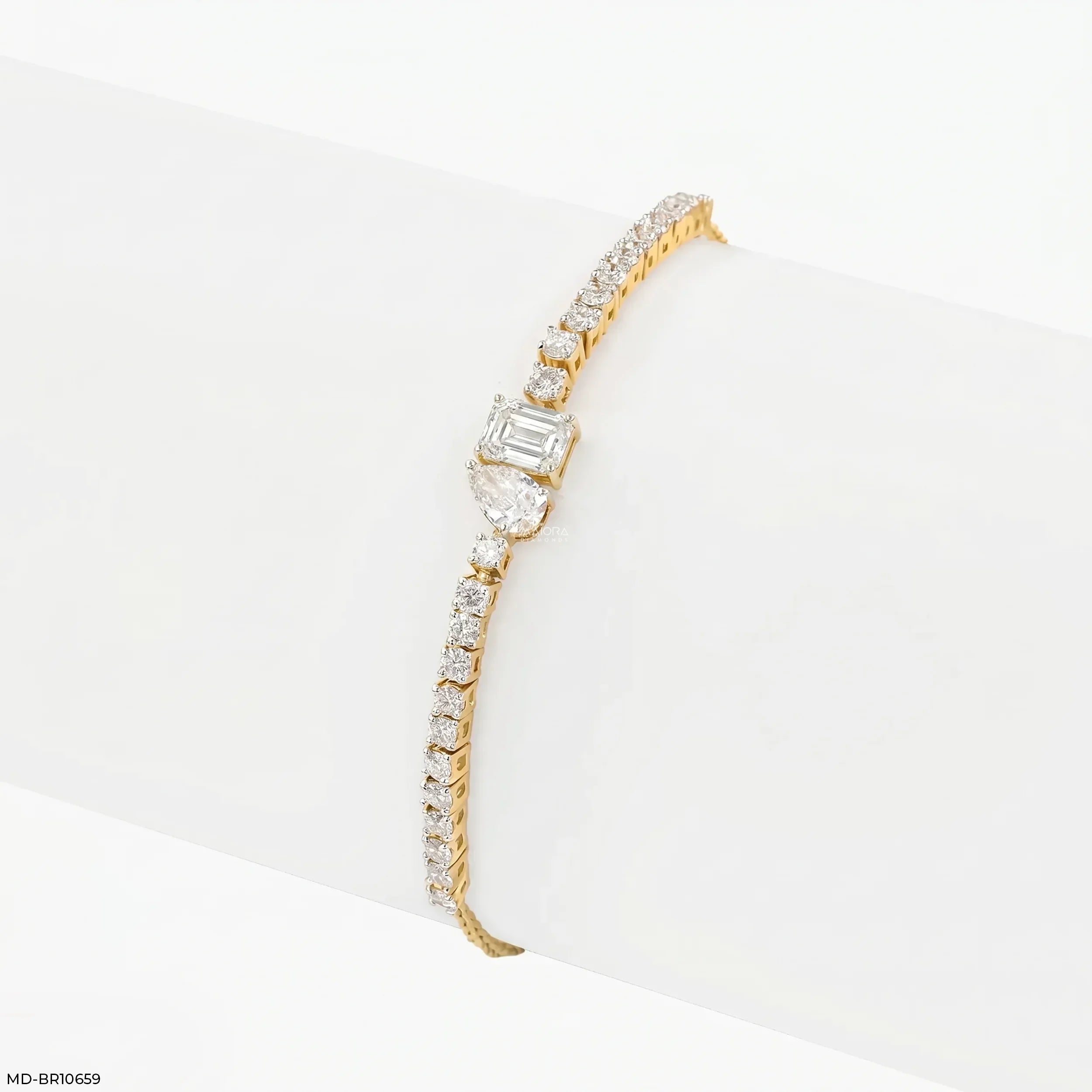 Toi Et Moi Tennis Diamond Bracelet 9K Yellow Gold