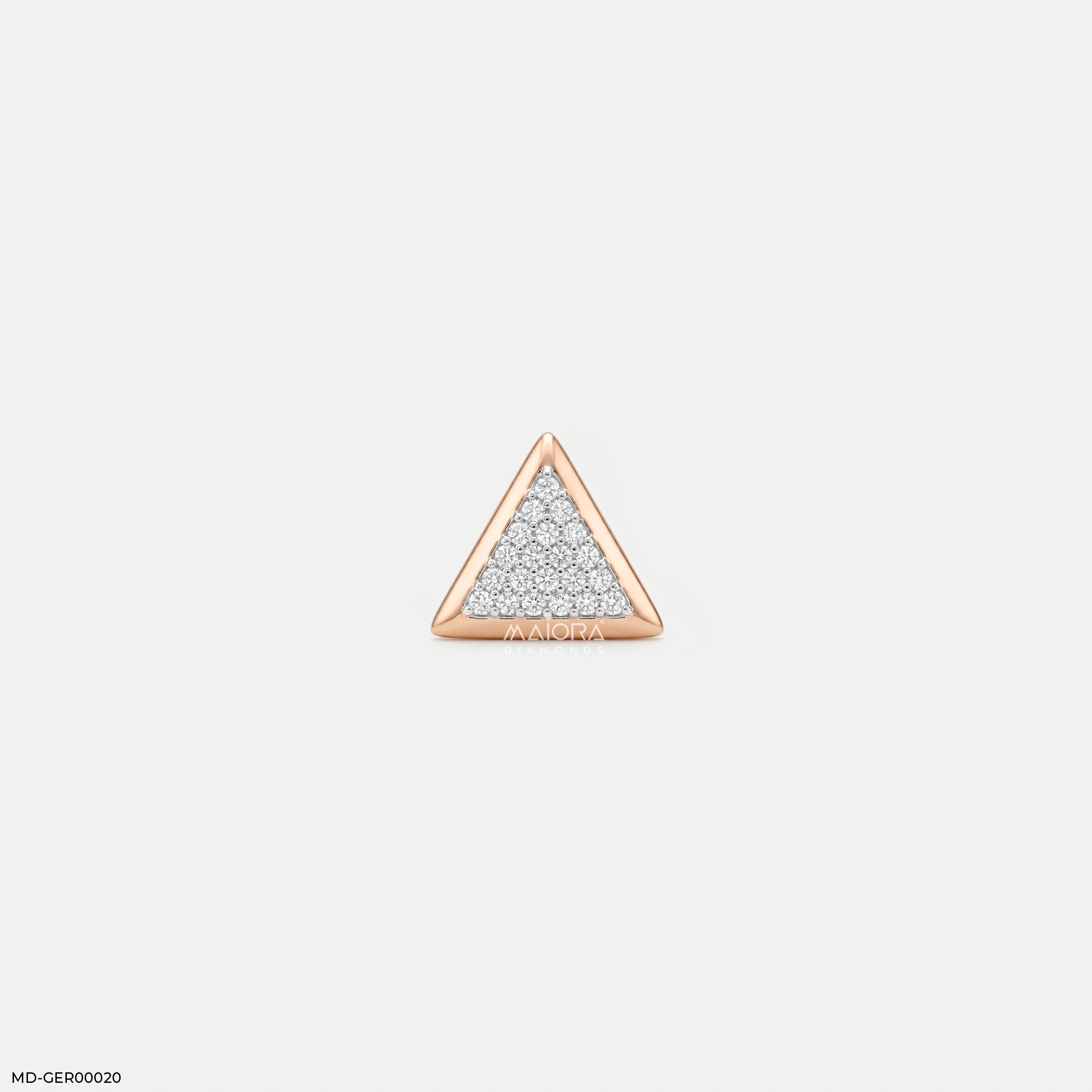 Trigon Glow Diamond Mens Stud Earring 9K Rose Gold