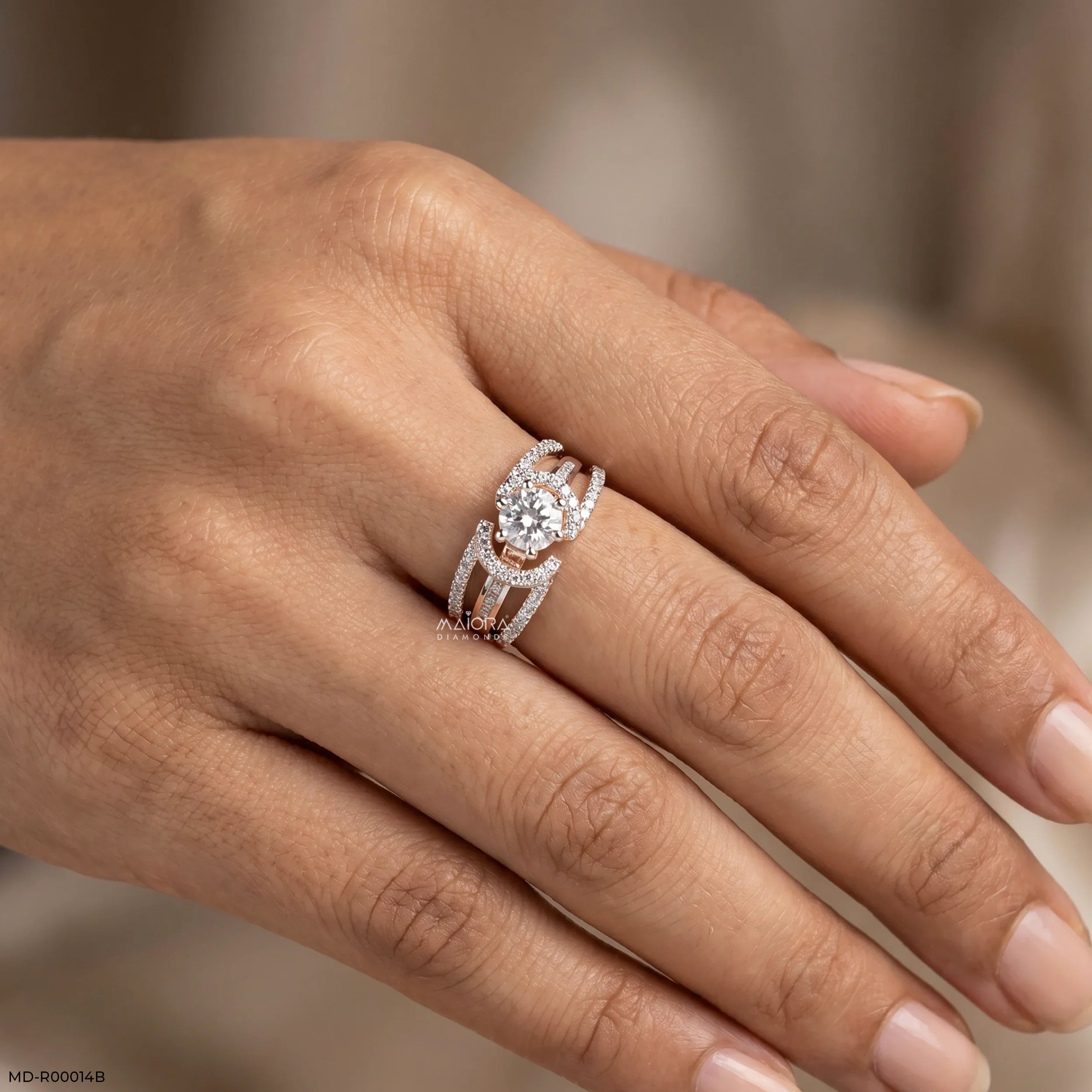 1.25 Carat Parallel Halo Round Lab Diamond Solitaire Ring