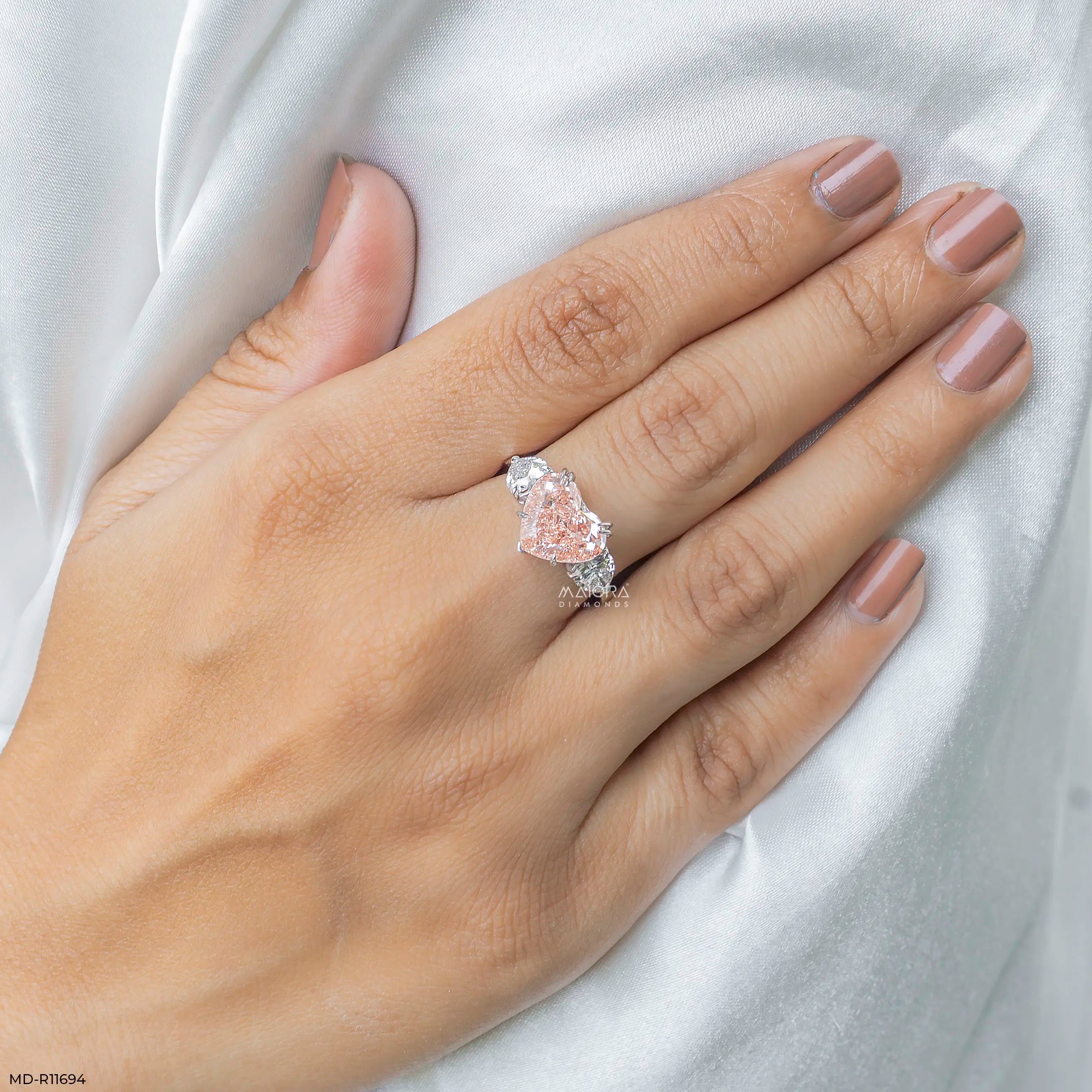 Trinity Heart Solitaire Diamond Ring 9K Yellow Gold
