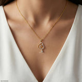 0.25 Carat Trios Circle Lab Diamond pendant 14K Yellow Gold