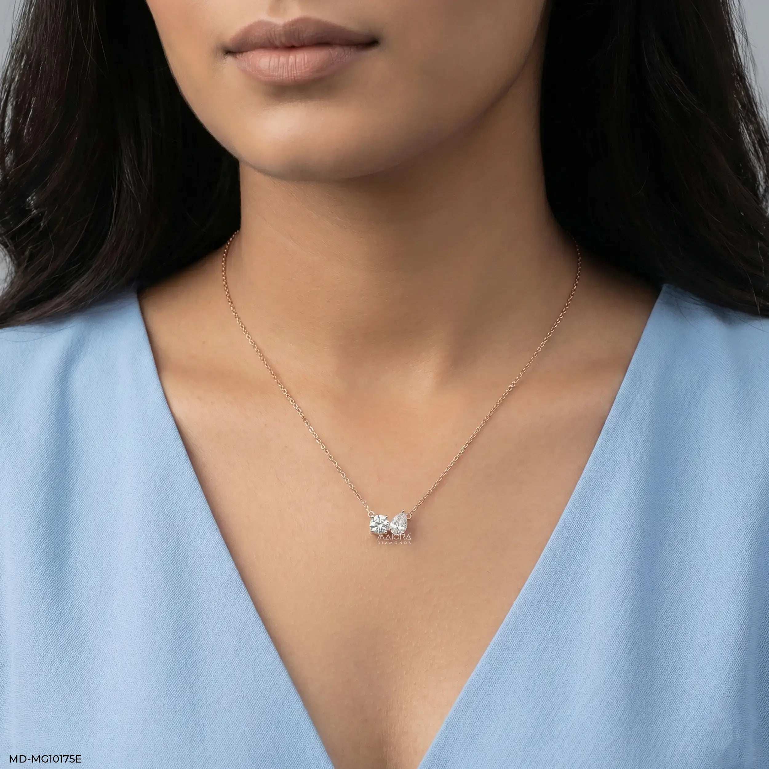 1.35 Carat Toi Et Moi Lab Diamond Pendant