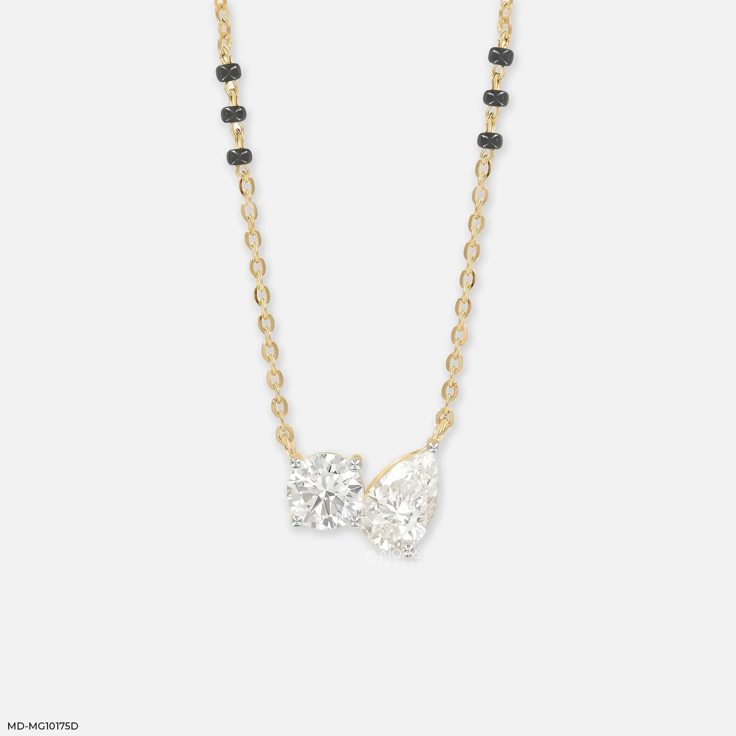 Twinkle Toi Et Moi Diamond Mangalsutra 9K Yellow Gold