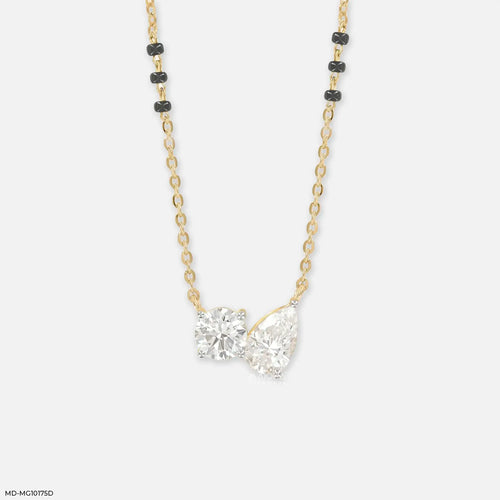Twinkle Toi Et Moi Diamond Mangalsutra 9K Yellow Gold