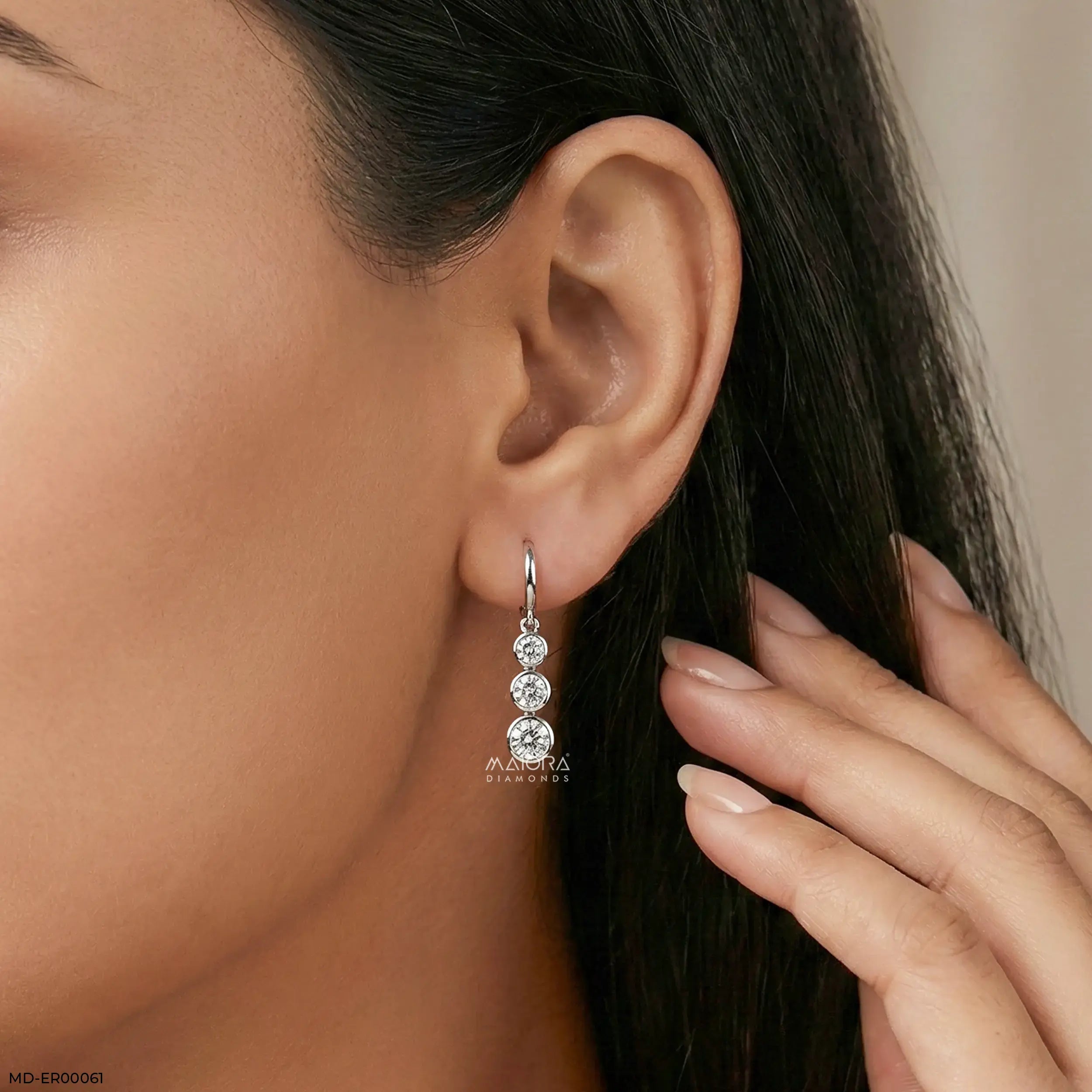 Unity Solitaire Diamod Earrings 9K White Gold