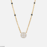 Veda Halo Diamond Mangalsutra 9K Yellow Gold