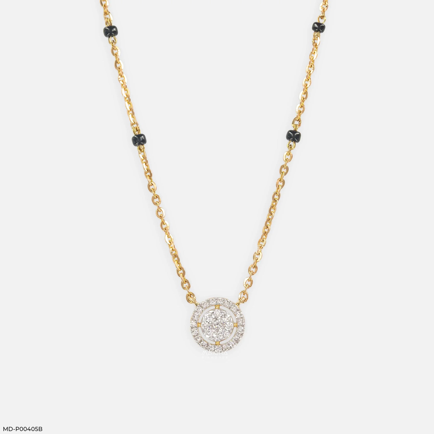 Veda Halo Diamond Mangalsutra Platinum 950