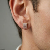 Vertex Diamond Mens Stud Earring Platinum 950