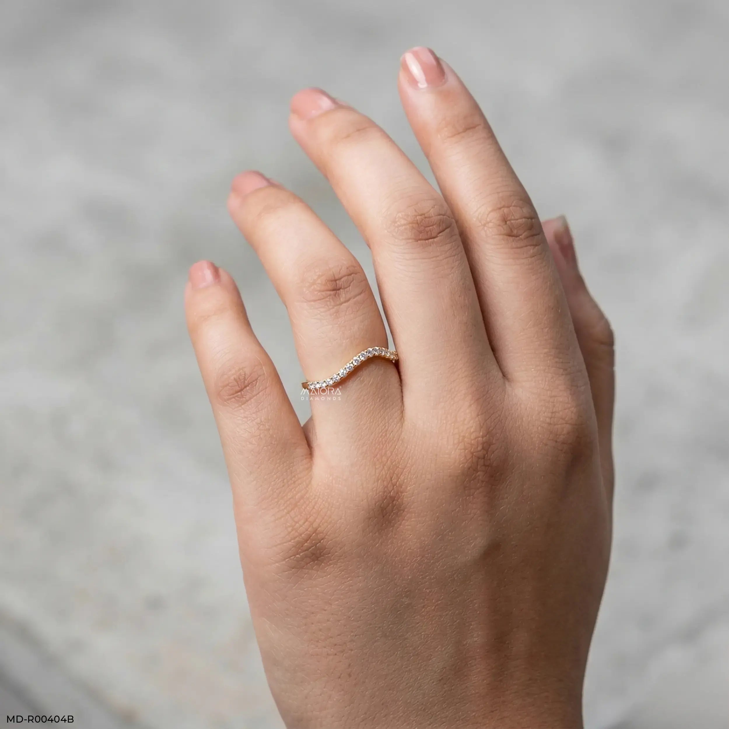 0.20 Carat Wavey Lab Diamond Ring 14K Yellow Gold