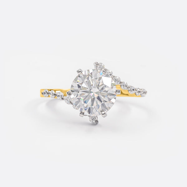 Bypass Solitaire Diamond Ring 14K Yellow Gold